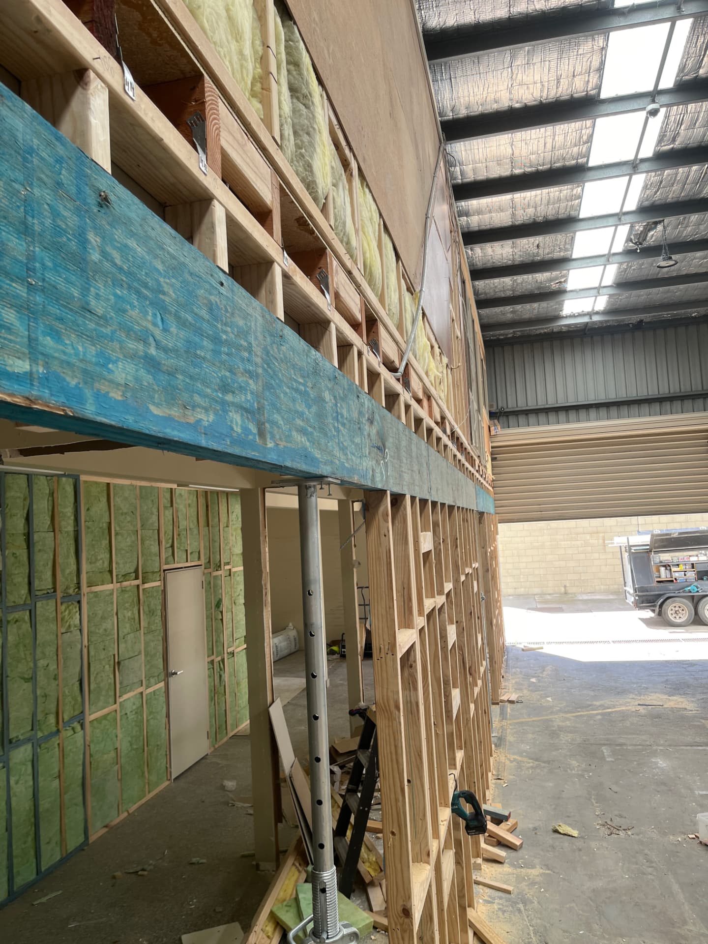 Commercial renovation framing and insulation detail